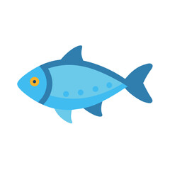 Stylized cartoon fish swimming on black background image