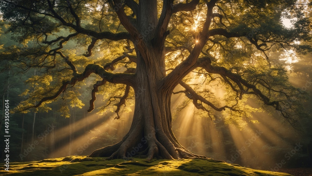 Poster trees and sunlight in the forrest