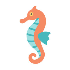 Minimalist seahorse illustration against a stark black background