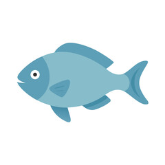 Cartoon fish swimming on a black background