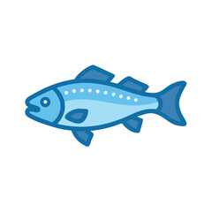 Simple vector fish illustration on a black background