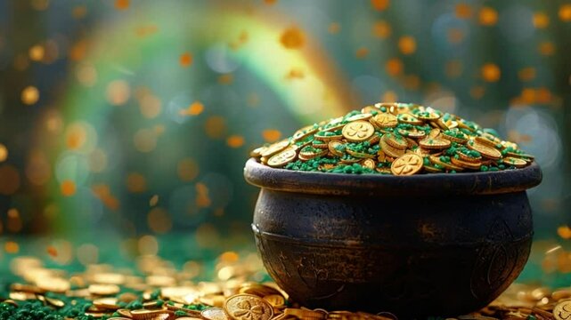 Traditional St. Patrick's Day cauldron Patrick is full of gold