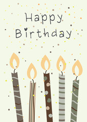 Happy birthday with gold confetti and balloons 8