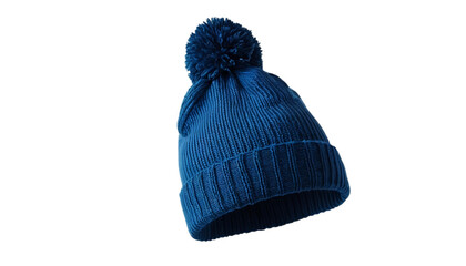 Blank navy blue beanie displayed on a black background for design purposes,hat, clothing, headwear, blue, fashion, comfortable, cosy, gear, identity, presentation, seasonal, soft, stylish, 