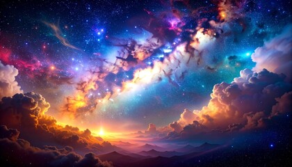 Naklejka premium sunrise over the planet