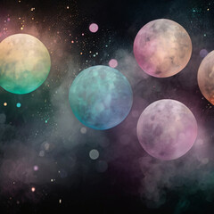 Celestial bodies pastel nebula cosmic dream