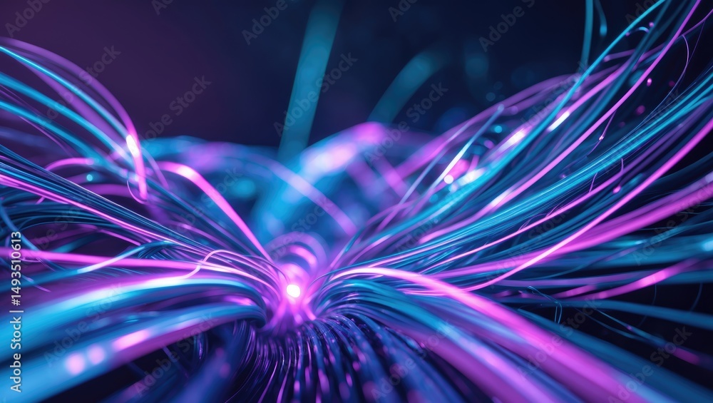Poster photo of futuristic data stream. data transmission technology. abstract technological backdrop