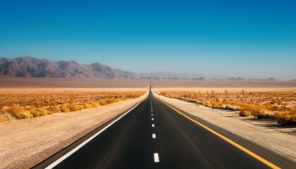 Fototapeta premium a vast empty highway stretching through a desert landscape