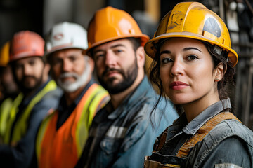 Diverse construction team portrait
