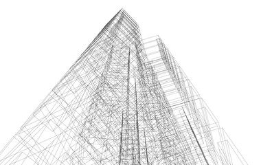 architecture building abstract vector illustration