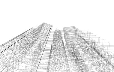 architecture building abstract vector illustration