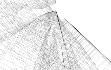 architecture building abstract vector illustration