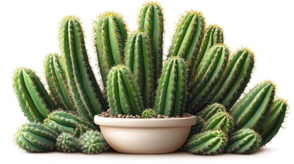 Fototapeta premium A Stunning Collection of Cereus Cactus Plants in a Pot