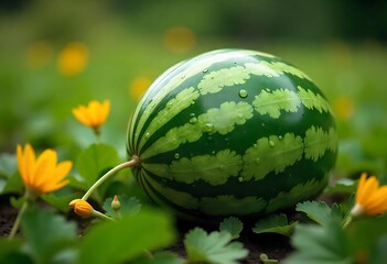 Juicy Watermelon in a Summer Field A Refreshing Summer Treat