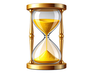 Abstract Yellow Hourglass: Artistic Sketch Vector Illustration on Transparent Background png