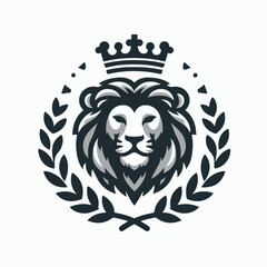 illustration of a lion's head with a crown
