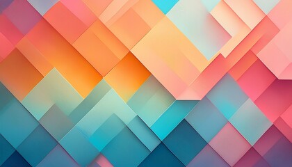 Fototapeta premium abstract geometric background with a gradient of pastel colors in pink orange and blue tones