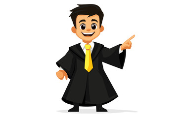 Obraz premium Happy lawyer illustration with a yellow tie