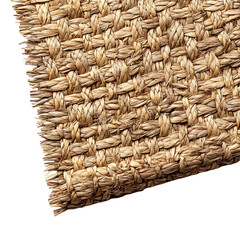 Modern Eco Straw Mat with a Natural Woven Texture Isolated on Transparent Background
