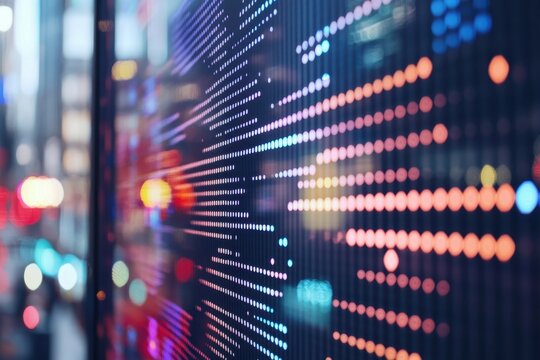A virtual screen. Business strategy, data analysis technology, and financial growth idea.