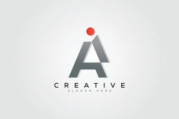 minimal ai logo vector template