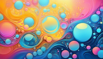 colorful abstract background featuring bubbles in shades of blue pink and yellow