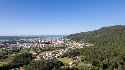 The Santa Luzia hill. Aerial view of Viana do Castelo in Northern Portugal.