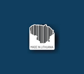 Discover fascinating sticker designs with barcodes in the shape of a map of Lithuania. Enhance your projects with visual perfection. Buy now!