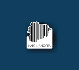 Discover fascinating sticker designs with barcodes in the shape of a map of Andorra. Enhance your projects with visual perfection. Buy now!