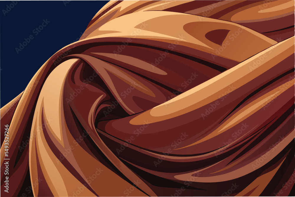 Poster flowing fabric draped in elegant folds creates a dynamic and textured visual composition with rich h