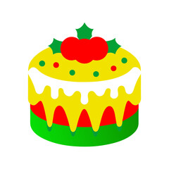 christmas cake icing illustration vector
