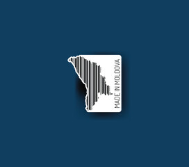 Discover fascinating sticker designs with barcodes in the shape of a map of Moldova. Enhance your projects with visual perfection. Buy now!