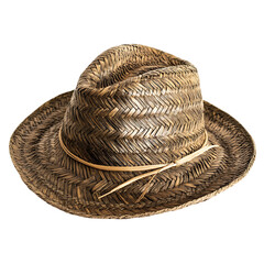 Organic Straw Hat with a Naturally Rustic Weave Isolated on Transparent Background