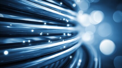 High-Speed Data Transmission: Abstract Fiber Optic Cable Image