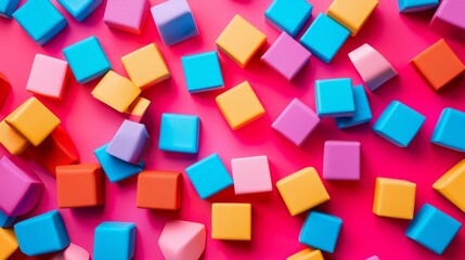 Colorful 3D cubes pattern forming abstract digital background with vibrant dynamic graphic effect