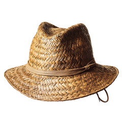 Hand Crafted Straw Hat with an Authentic Naturally Isolated on Transparent Background