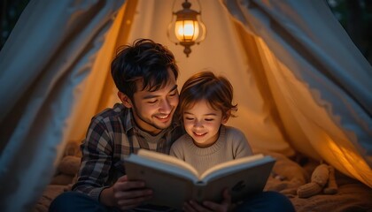 Father And Daughter Reading Book