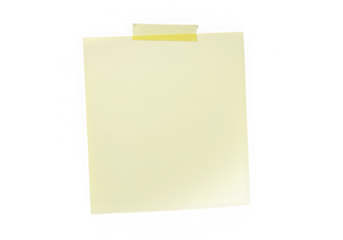 Sticky note paper memo message isolated on transparent background