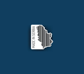 Discover fascinating sticker designs with barcodes in the shape of a map of Serbia. Enhance your projects with visual perfection. Buy now!