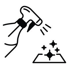 Spray Cleaning Vector Icon For Germicidal Disinfection