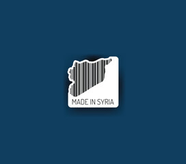 Discover fascinating sticker designs with barcodes in the shape of a map of Syria. Enhance your projects with visual perfection. Buy now!