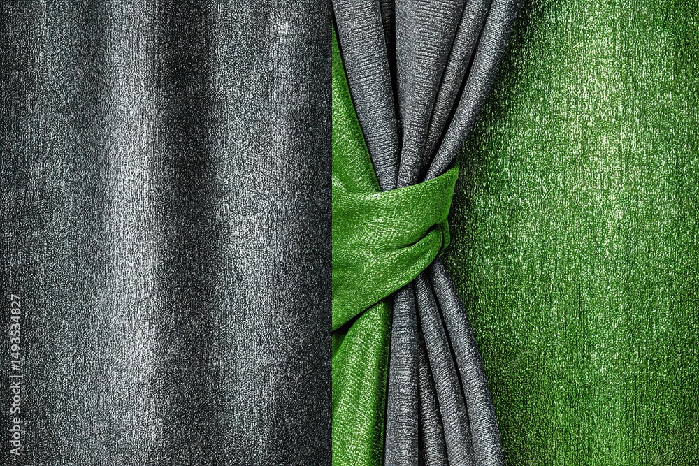 Poster textured fabric curtains in contrasting colors create an elegant backdrop for interior design projec