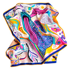 Playful Beach Towel with Expansive Whimsical Pattern Isolated on Transparent Background
