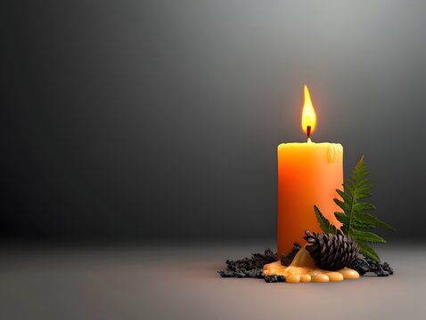 Warm and cozy candle flame in a peaceful setting - Powered by Adobe