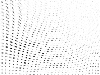 Halfton is black and white. Smooth transition of points from larger to smaller