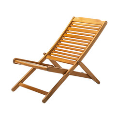 Advanced Lightweight Wooden Beach Chair with a Mode Isolated on Transparent Background