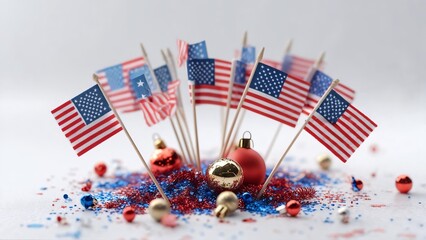 Patriotic Celebration Miniature Flags and Festive Decorations for National Holidays