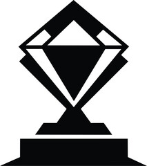 silhouette of diamond shaped trophy 
