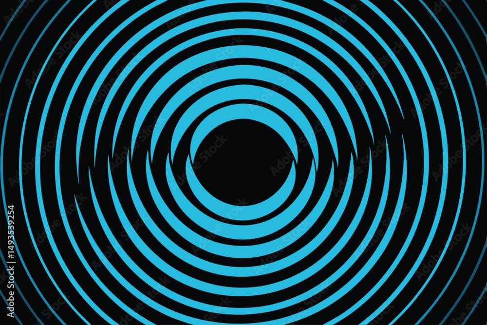 Aufkleber abstract blue concentric circles design against a transparent background perfect for visual applicat