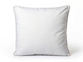 Blank Fabric Cushion Pillow Case Mockup. Soft, elegant decorative pillow with a subtle design on a white fabric background.
